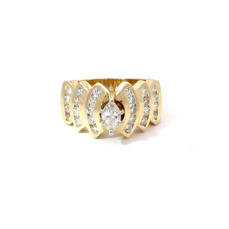 14k Marquise Diamond Engagement-Style Ring