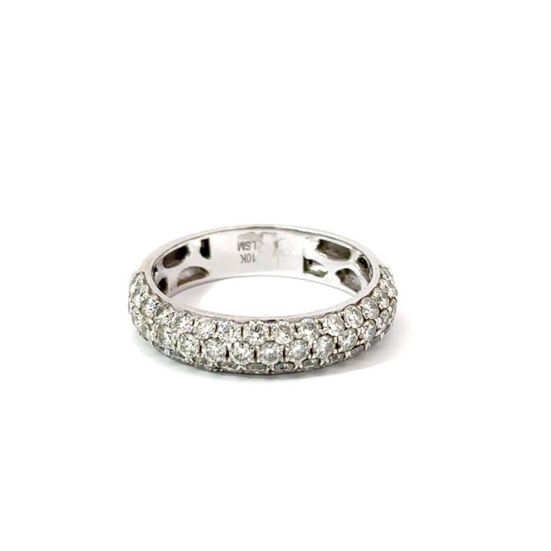 10kt White Gold Pave Diamond Band Ring