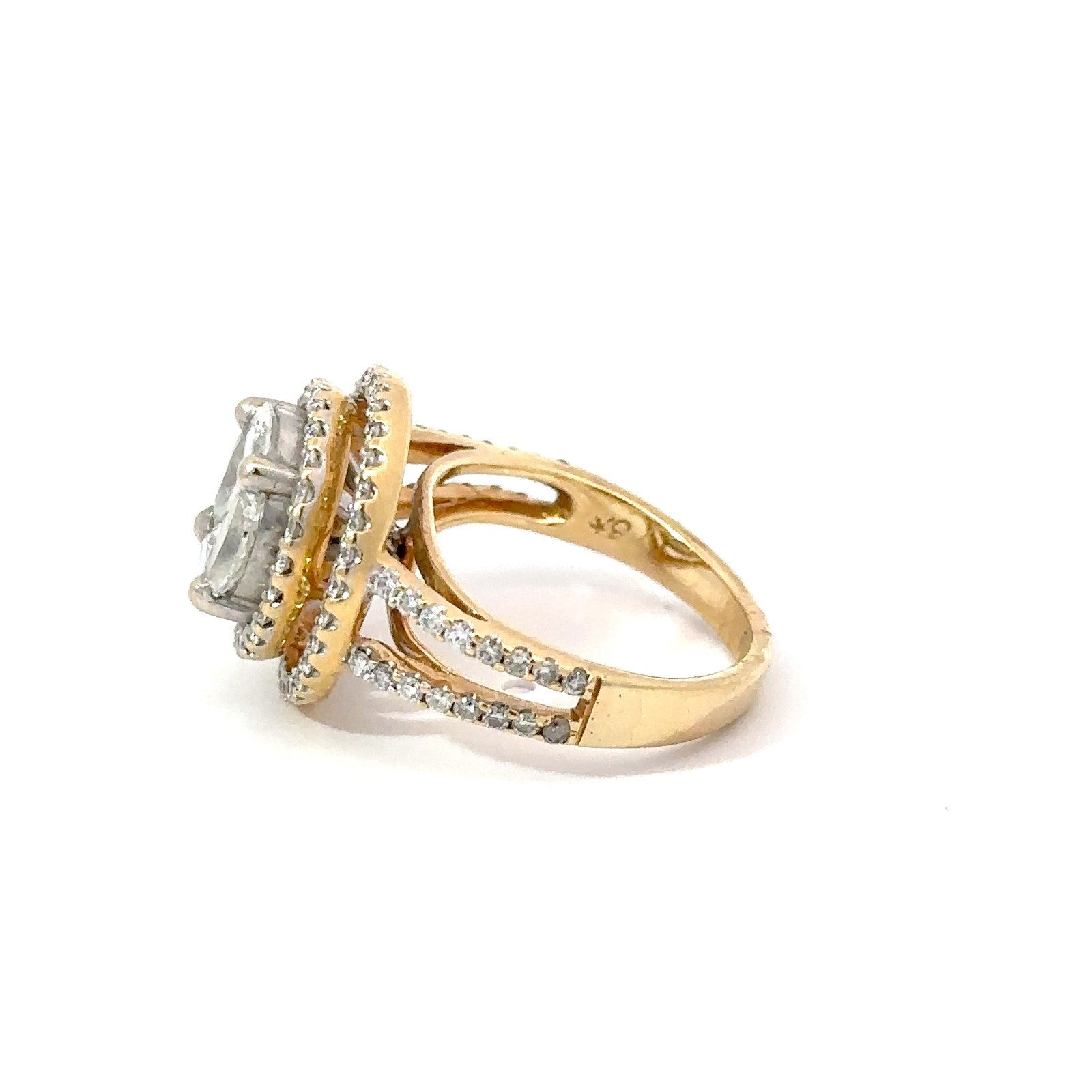 14kt Yellow Gold & Diamond Marquise Cluster Ring - Image 2