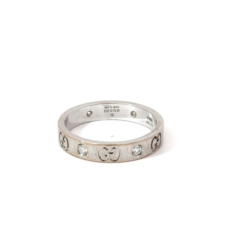 18k White Gold 'Gucci' Diamond Band