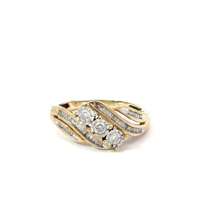 10kt Yellow Gold & Bezel-Set Diamond