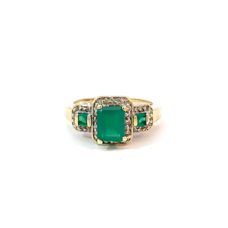 14k 1.25ct Emerald & Diamond Ring