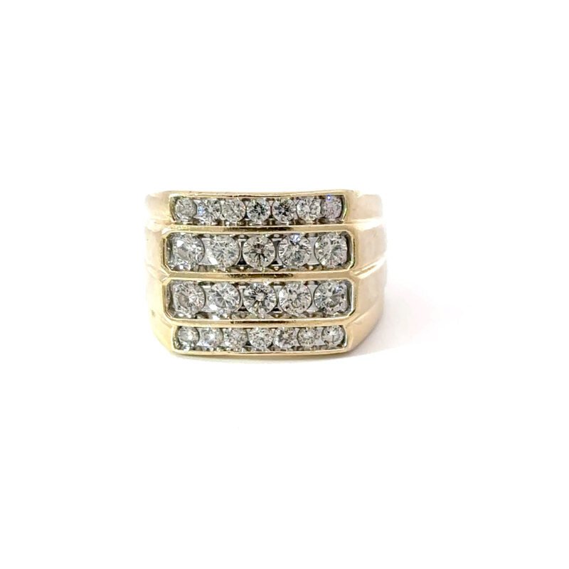 10kt Men's Yellow Gold Diamond Cluster Ring
