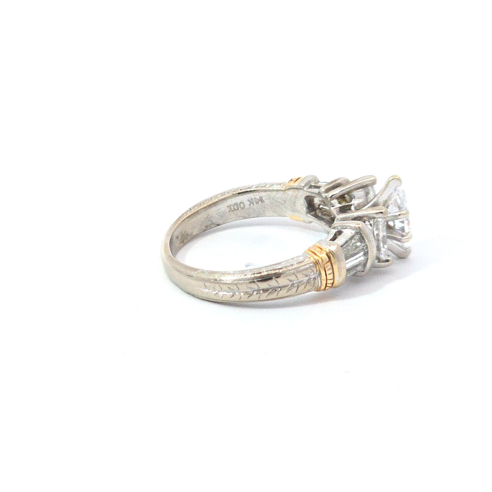 14k Two-Tone Three Marquise Diamond Ring - Image 4