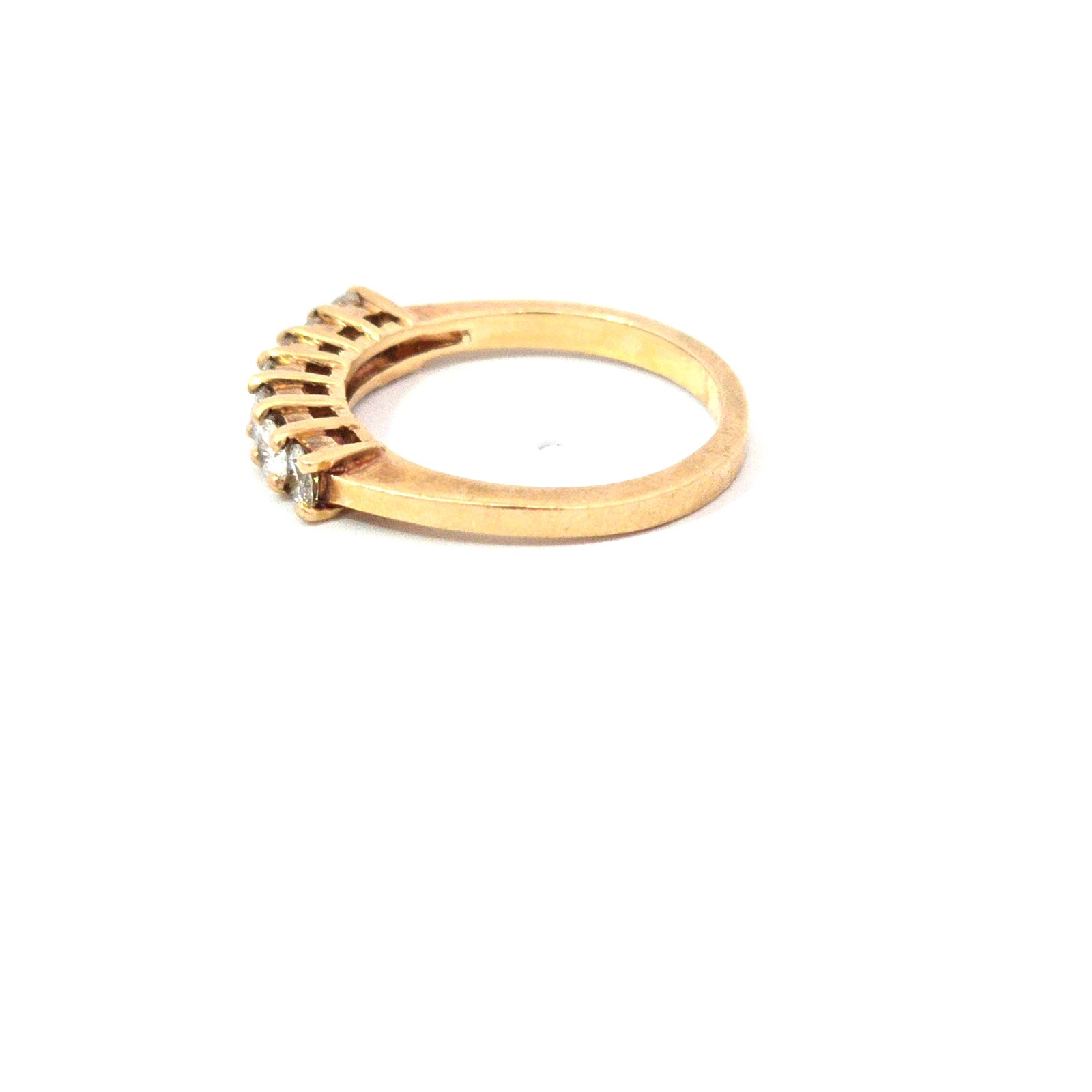 14k Yellow Gold Band With 7 Brilliant Cut Diamonds - Image 2