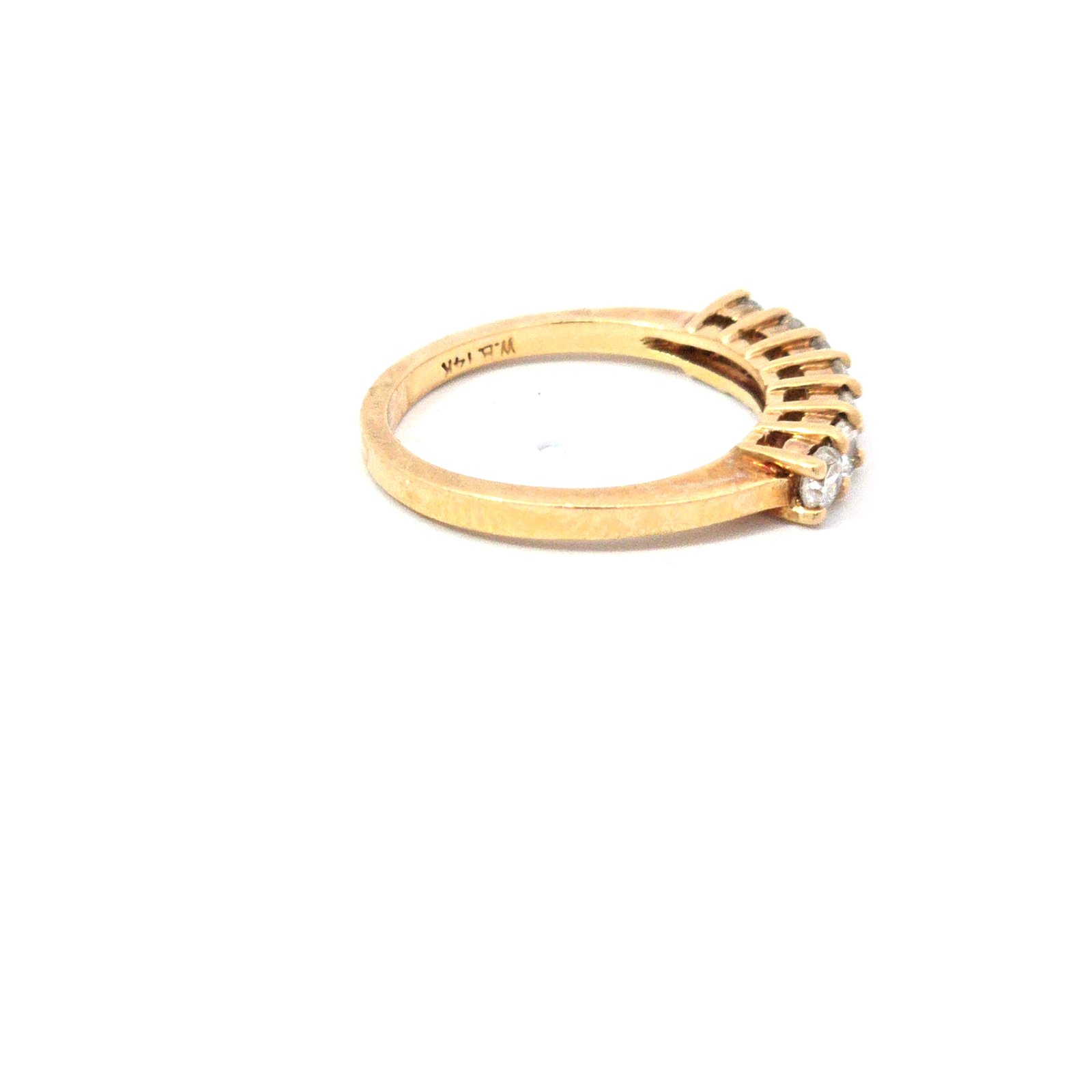 14k Yellow Gold Band With 7 Brilliant Cut Diamonds - Image 4