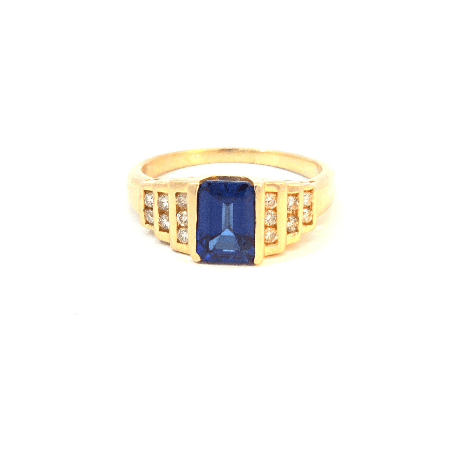 14kt Yellow Gold Sapphire & Diamond Ring